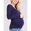 Women's V-Neck Side-Ruched Maternity Long Sleeve Tee | Motherhood Maternity - 3 of 4