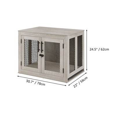 unipaws Wooden Dog Crate with Cushion & Tray