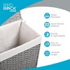 BIRDROCK HOME Laundry Hamper with Lid - Handwoven PE Rattan Basket, Removable Liner, Foldable Laundry Bin for Bathroom & Bedroom - Grey - 3 of 4