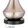 360 Lighting Simon Modern Table Lamps 25 1/2" High Set of 2 Brushed Nickel with USB Charging Port Ivory Linen Shade for Bedroom Living Room House Desk - 3 of 4