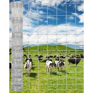 Galvanized Wire Fencing for Cattle Farm - Heavy Duty Livestock Fence for Goat, Deer, Hog, Yard Animal Enclosure & Protection - 1 of 4