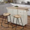 Royal Hampton 30 Inch Mango Wood Industrial Barstool, Saddle Seat, Iron Frame, Set of 2 - 2 of 4