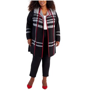 Kasper Womens Open Front Cardigan Sweater, Multicoloured, 2X - 1 of 1