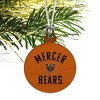 Mercer University Bears Logo Mini Small Tiny Wood Christmas Tree Holiday Ornament - 3 of 4