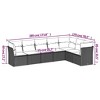 vidaXL 7 Piece Patio Sofa Set with Cushions Brown Poly Rattan - 3 of 4