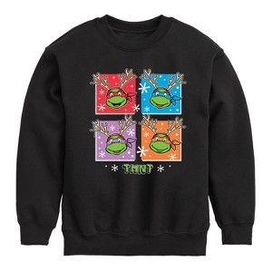 Boys' - Teenage Mutant Ninja Turtles - Reindeer Turtles Graphic Long Sleeve Fleece Sweatshirt - 1 of 4