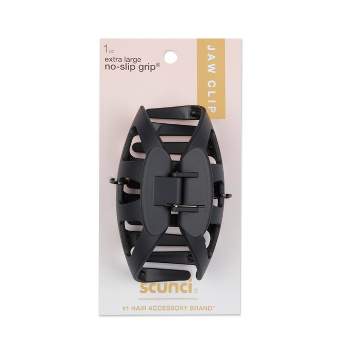 scünci No-Slip Grip Recycled Extra Large Claw Clip - Matte Black - Extra Thick Hair