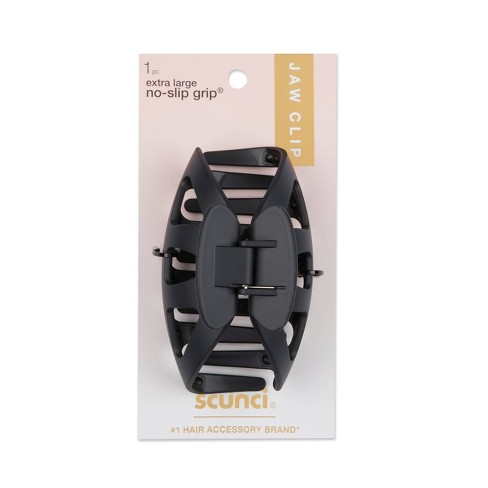 Scünci No-slip Grip Recycled Extra Large Claw Clip - Matte Black - Extra  Thick Hair : Target