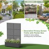 MAYEERTY Planter Box with Trellis Iron Black Parallel Line 01 Style 47x47x16in 3-Piece Set - 3 of 4