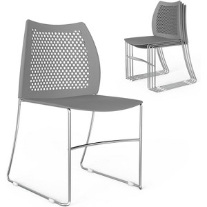 VINGLI Stackable Chairs Stackable Office Chair, Stacking Chairs for Waiting Break Room Banquet Guest - 1 of 4