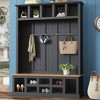 Whisen Freestanding Hall Tree with Shoe Bench, Storage Shelves and 3 Hanging Hooks - 2 of 4
