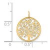Black Bow Jewelry 14k Yellow Gold Polished Round Tree of Life Charm or Pendant, 14mm - 4 of 4