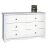 Prepac Monterey Dresser White: 6-Drawer Storage, Wood Composite, Bedroom Furniture, 29"H x 48"W - 4 of 4