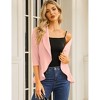 Coolmee Women's Casual Blazers 3/4 Sleeve Open Front Lightweight Cardigan Drape Ruffles Work Office Suit Blazer Jackets - 4 of 4