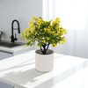 Unique Bargains Artificial Plants Coin Chrysanthemum with Cylinder Vase Plastic 3.15"x3.15"x9.45" 1 Pc - 2 of 4