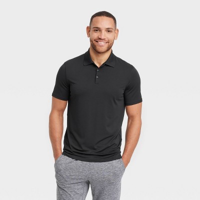 All black polo shirt best sale