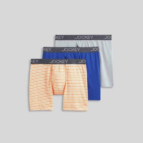 Jockey Generation™ Men's Boxer Briefs 3pk - Blue/Orange/Gray S