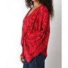 Women's Floral Flowy Sleeve Top - OLIVACEOUS - 3 of 4