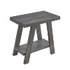 VYNXARIA Contemporary Wood Shelf Side Table in Gray Finish - 3 of 4