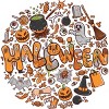 Girl's Design By Humans happy halloween greeting holiday illustration By ghinan T-Shirt - 2 of 2