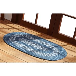 Newport Braid Collection 100% Polypropylene Stripe Pattern Reversible Indoor Utility Rug - Better Trends - 1 of 3
