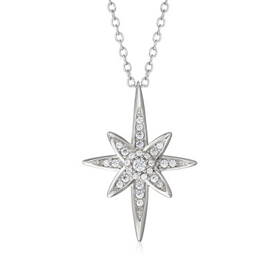 Ross-Simons 0.33 ct. t.w. CZ North Star Pendant Necklace in Sterling Silver