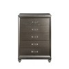 38" Sadie Chest Dark Champagne - Acme Furniture: 5-Drawer Storage, Embossed Fronts, Tapered Legs - 2 of 4