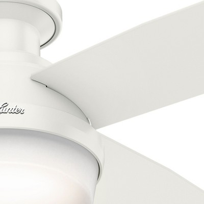 52'' Fresh White Composite Low Profile Ceiling Fan with LED Light and Remote