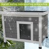 LAOTIES Wooden Outdoor Cat House,Weatherproof Feral Cat Shelter with Asphalt Roof,PVC Flap And Raised Floor for Rabbits And Small Pets - 3 of 4