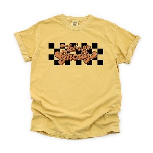 Simply Sage Market Women's Let's Go Ghouls Checkered Short Sleeve Garment Dyed Tee - 1 of 4