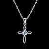 Cross Necklace for Women Religious CZ Sterling Silver Pendant with Twist Chain by Ginger Lyne - 3 of 4