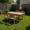 Modern 5 PCS Outdoor Dining Set, Rectangular Dining Table with Umbrella Hole, Dining Armrest Chair with Eco-Friendl HDPE Frame-Coolbibila - 2 of 4