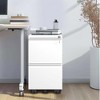 2 Drawer Metal Mobile File Cabinet, Under Desk Filing Storage Cabinet, Vertical Rolling File Cabinet with Lock for Home Office Study Room - 2 of 4
