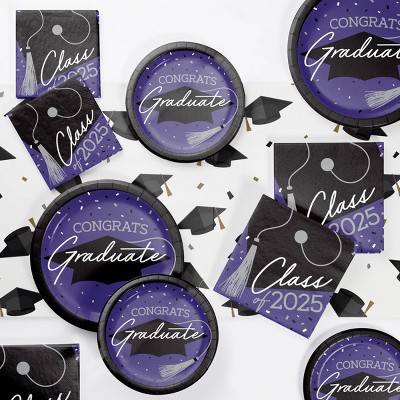 Creative Converting 2025 Graduate School Spirit Purple Tableware Kit 18ct
