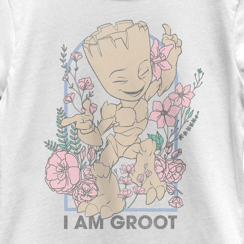 Girl's Guardians of the Galaxy Floral I Am Groot T-Shirt, 2 of 5