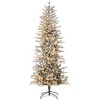 YOOCOZZ Christmas Decoration - 7.5ft  Prelit Artificial Xmas Tree with 850 Snow Flocked Branches, 350 Warm Yellow Clear Lights, Auto Open, Extra Bulb - 2 of 4