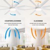 Airsurfer 72" Black Windmill Ceiling Fan with Color-Changing LED Light & Remote, 8 ABS Blades for Large Rooms, DC Motor, 7''&12'' Downdods - 4 of 4