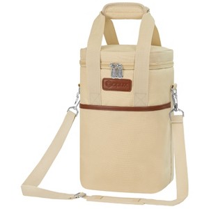 OPUX Wine Bag, 4,6 Bottle Cooler Insulated Tote Carrier Travel Picnic BYOB, Leakproof Padded Portable Party Christmas Gift - 1 of 4