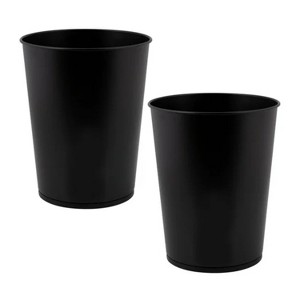 LunaLulinlk 2 Pack 1.3 gal Iron Bathroom Trash Can, Matte Black - 1 of 4
