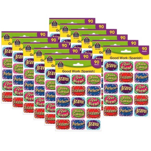 Teacher Created Resources® Good Work (spanish) Jumbo Stickers, 90 Per Pack,  12 Packs : Target