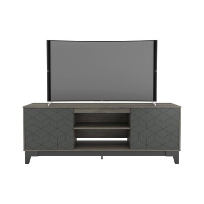 Hexagon TV Stand for TVs up to 72" Charcoal Gray - Nexera