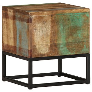 vidaXL Side Table 11.8 in.x11.8 in.x13 in. Solid Reclaimed Wood - 1 of 4