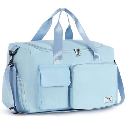 Hachikiko 37L Gym Duffle Bag with Shoe Compartment & Wet Pocket - Airplane Friendly Travel Weekender Bag for Workout, Sports
