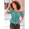 Women's Smocked Off Shoulder Top - LASCANA - 3 of 4
