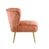 Velvet Wingback Accent Chair with Full Foam Seat and Tight Cushion Support for Living Room - 3 of 4