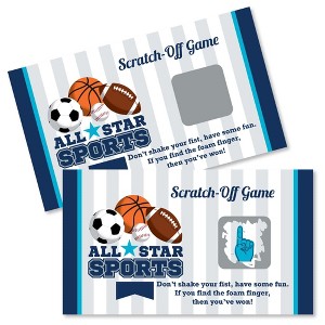 Big Dot of Happiness Go, Fight, Win - Sports - Baby Shower or Birthday Party Game Scratch Off Cards - 22 Count - 1 of 4