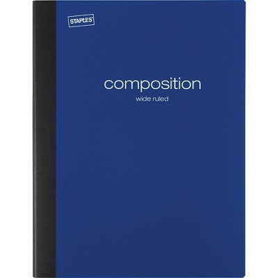 Staples Poly Composition Notebook Blue Wide Ruled 9-3/4" x 7-1/2" Each TR55086N/55086