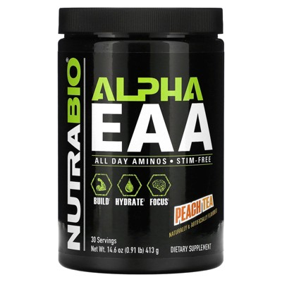 NutraBio Alpha EAA, Peach Tea, 0.91 lb (413 g)