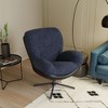CAVINAS Chenille Swivel Accent Chair with High Backrest and Metal Base,Upholstered Swivel Living Room Chairs,Reading Chairs for Living Room - 2 of 4