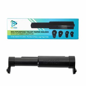 LunaLulinlk Toilet Paper Holder with Extender Adaptor, Fit Double Rolls and Triple Rolls, Multipurpose Toilet Paper Holder , Black - 1 of 4